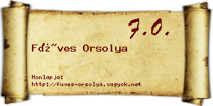 Füves Orsolya névjegykártya